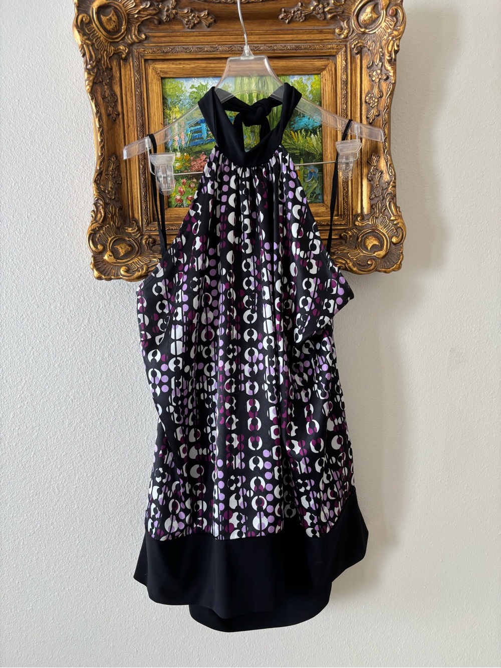 Studio 1940 Black and Purple Polka Dot Dress